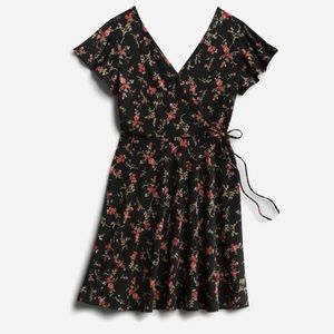 Floral Faux Wrap Dress